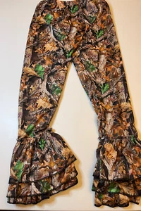 Unbranded Girls Camo Bell Bottom Pants Size 4Xl Elastic Waist, Girls Camo Pants - Picture 1 of 3