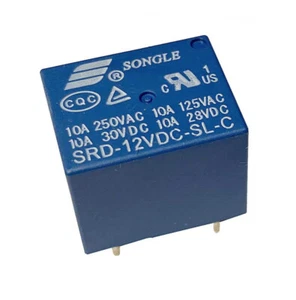 1 Stück Miniatur Print Relais 12V 1-Wechsler 1xUM 10A 250V Songle SRD-12VDC-SL-C - Bild 1 von 3