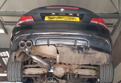 Silenciador trasero borrado BMW 135i M Sport E82 - tubo de escape doble 3" A Foto 1 de 4