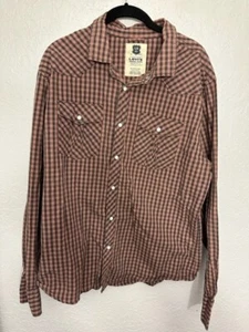 Levi’s kariertes Button Down Western Hemd XL weiß Perlen Druckknöpfe Langarm - Bild 1 von 13