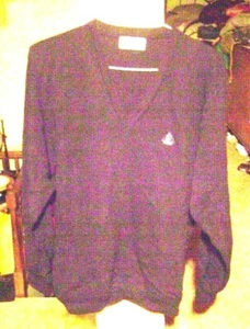 MENS IZOD SIZE "L" LONG SLEEVE BLACK V NECK LIGHT SWEATER/PULL OVER SHIRT/ TOP - Bild 1 von 6