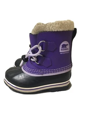 Sorel Infant Girl’s 1880 PAC Bota Impermeable Botas de Nieve Púrpura/Negro Talla: 9 Foto 1 de 4