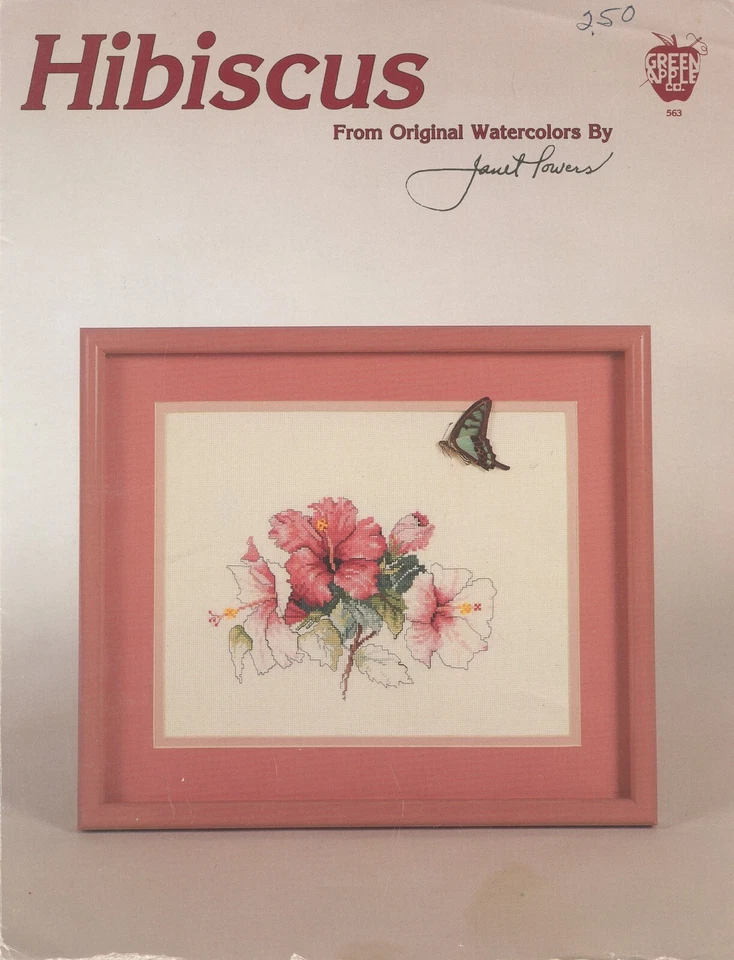 Green Apple Co. Counted Cross Stitch Hibiscus Pattern Janet Power - Image 1 of 1