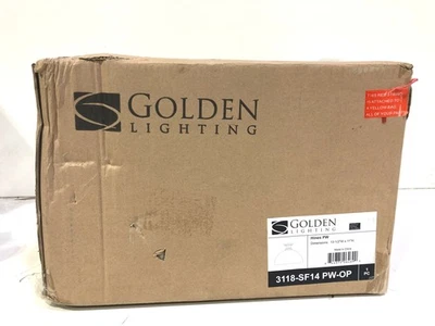 Golden Lighting Hines 13.5 in. 1-Light Pewter Semi Flush Mount Opal Glass - Image 1 of 3