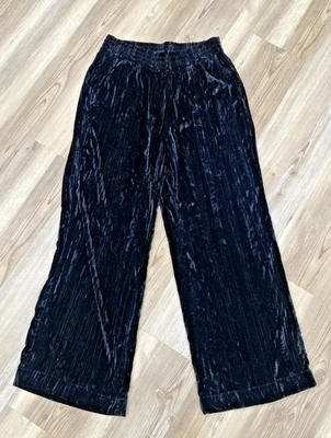 Gap Velvet Wide Leg Pants Women' M Petite Pull-on Crushed Velvet Lounge Holiday - Image 1 of 4