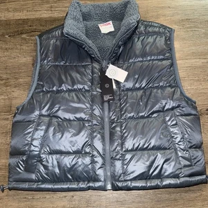NWT Gilly Hicks Reversible Puffer Vest Wind & Water resistant Womens Size M Blue - Picture 1 of 5