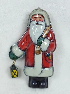 Punze Nikolaus Blech Weihnachten Andenken Ornament Vintage 1981 Weihnachtsmann Laterne - Bild 1 von 7