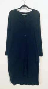 Soft Surroundings Dress Womens XL Black Crinkle Gauzy Hi Low Hem Lagenlook - Picture 1 of 6