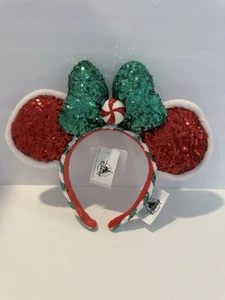 Candy Cane Peppermint Holiday Christmas 2020 Minnie Bow Ears Disney Parks NWT - Picture 1 of 3