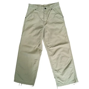 Abercrombie Carpenter Pants Utility Wide Leg Beige Tan Boys Size 12 Cotton 29x25 - Picture 1 of 12