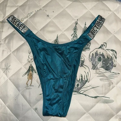 Tanga Victoria's Secret Muy Sexy Brillo Estrás Bling Panty Azul Aqua Nuevo con Etiquetas Foto 1 de 4