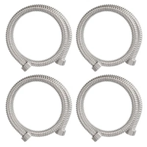 4Pcs G1/2 x 31.5 Inch Flexible Stainless Steel Corrugated Water Heater Hose - Picture 1 of 6