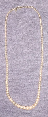 Vintage MARVELLA Fashion Jewelry Faux Pearl Necklace 23" - Image 1 of 4