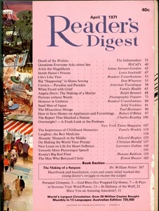 Reader's Digest - April 1971 - Wahine, Angela Davis, Max Wylie + William Nolen - Picture 1 of 2