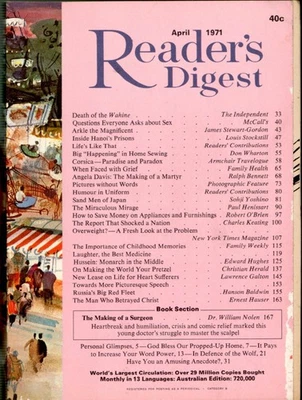 Reader's Digest - April 1971 - Wahine, Angela Davis, Max Wylie + William Nolen - Image 1 of 2