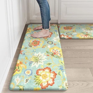 Kitchen Mats for Floor Non-Slip, Cushioned Anti Fatigue Mat 2 Piece, Multi Me... - Picture 1 of 8
