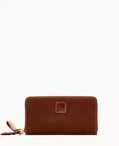 *Neu mit Etikett* Dooney & Bourke Florentiner Handgelenktasche groß umlaufender Reißverschluss ~ KASTANIE ~ 208 $ - Bild 1 von 2