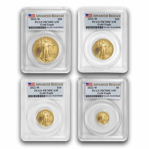 2022-W 4-Coin Proof Gold Eagle Set PR-70 PCGS (Advanced Release) - SKU#252010 Cover