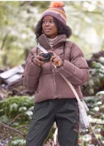 Columbia Womens Leadbetter Point Sherpa Hybrid Puffer Jacket New Cinder 1X - Picture 1 of 9