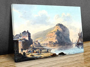 Staithes Yorkshire von Francis Nicholson montierter Leinwanddruck - Bild 1 von 8