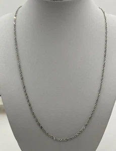 ITALY 14K White Gold 20” Singapore Chain Necklace - Picture 1 of 6