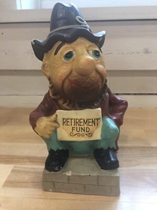 Vintage Old Man Figure Retirement Fund Bank - Picture 1 of 7