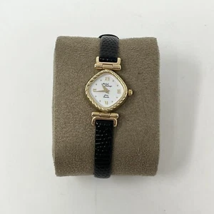 14 kt Gold Michael Anthony Swiss Quartz Ladies Watch Lizard Grain Square Rope - Picture 1 of 18