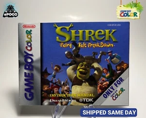 Folleto manual auténtico de Shrek Fairy Tale Freak Down (Nintendo GameBoy GBC) solo - Imagen 1 de 2