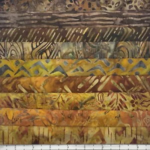 9 Fat Quarters Nature: Earth #6 Batik Lunn Stoff FQ Pack 100% Baumwolle Handarbeit - Bild 1 von 6