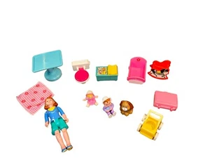 Vintage Fisher Price Dollhouse Loving Family FURNITURE LOT -toilet, Baby, Cribs+ - Picture 1 of 24