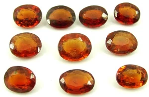 Lotto 10 pezzi pietre sfuse granato hessonite naturale 49,30 ct taglio ovale - 22745 - Foto 1 di 2