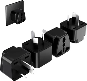 HEYMIX Universal Travel Adapter 4-Pack US/UK/EU/India to AU Plug with Ground - Picture 1 of 7