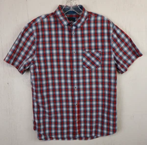 Camisa Para Hombres Armani Exchange Botón Frontal Azul Rojo Cuadros Geométrica Talla M Algodón - Imagen 1 de 8