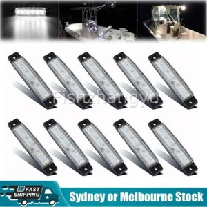 10 Marine Boat 6 LED Lamp White Cabin Deck Courtesy Light Stern Transom Lights O - Picture 1 of 11