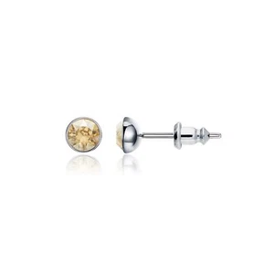 Signature Stud Earrings w 3 Sizes Crt Golden Shadow Swarovski Crystal Rhodium Pt - Picture 1 of 2