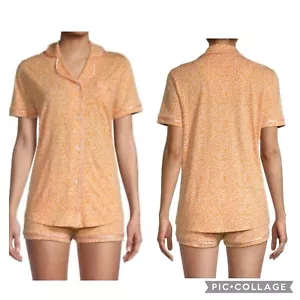 COSABELLA Women’s Orange Floral Print Long Sleeve Sleep Top Shirt Peru Size L - Picture 1 of 11