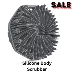 Silicone Body Scrubber - Exfoliate & Smooth Skin with This Gentle, Gray - Picture 1 of 5
