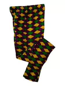 Damen Diamant Lila Grün Gelb Karneval S/M Leggings weicher Strick - Bild 1 von 1