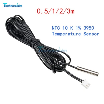 MARKENLOS 50cm 0.5/1/2/3M NTC 10K1% 3950 Thermistor Temperature Sensor Waterproof Probe