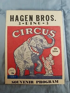 1957 Vtg HAGEN BROS 3 Ring CIRCUS Magazine Review Program Souvenir - Picture 1 of 3