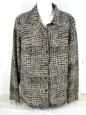 Blusa para mujer Donnkenny Classics pequeña [busto de 40 pulgadas 28 pulgadas L] abotonada L/S Foto 1 de 4