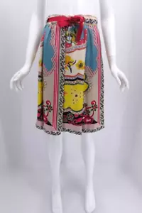 Gonna donna Etro Milano 100% seta midi avvolgente multicolore taglia IT44 Made in Italy - Foto 1 di 7