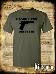 Black GUNS Matter T-Shirt - 1911 .45 ACP 2nd Amendment Pro Firearm Rights USA - Picture 1 of 8