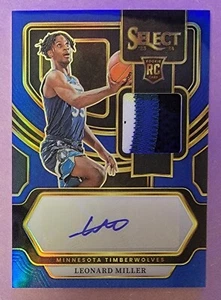 2023-24 Seleziona Leonard Miller Rookie Patch Auto 07/49 BLU Prizm RC RPA - Foto 1 di 4