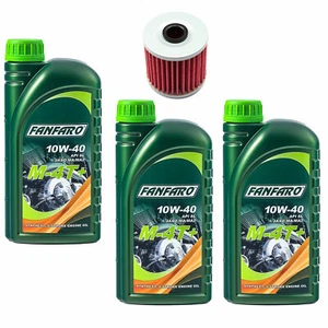 3 Liter Motoröl Set 10W40 Ölfilter HF123 für Kawasaki KLF 220 250 300 Bayou 2WD - Bild 1 von 4