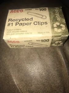 ACCO - Recycled Paper Clips - No. 1 Size - 100 Per Box  - Picture 1 of 2