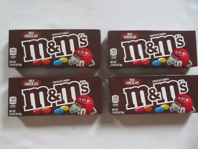 (4) Cajas tamaño cine de caramelos de chocolate con leche M&M's ¡3,10 OZ cada una! Foto 1 de 2