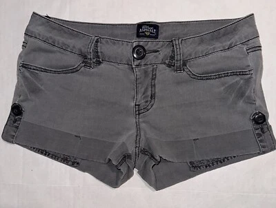 Shorts feminino azul asfalto tamanho 3 cinza sarja algemado juniores - Imagem 1 de 4