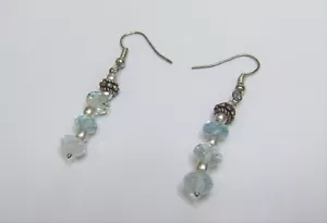 Natural faceted topaz rondelle ball earrings in Sterling Silver - Foto 1 di 4