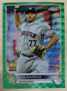 LUIS GARCIA - 2022 Topps Chrome GREEN WAVE REFRACTORS [38/99] #12 - ASTROS - Picture 1 of 2